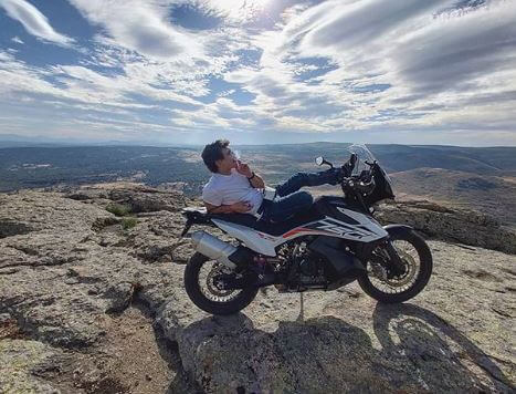 Miguel Herran with his bike.